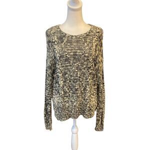 Roxy Cable Knit Sweater High Low Hem Grey Marbled Womens Size Medium